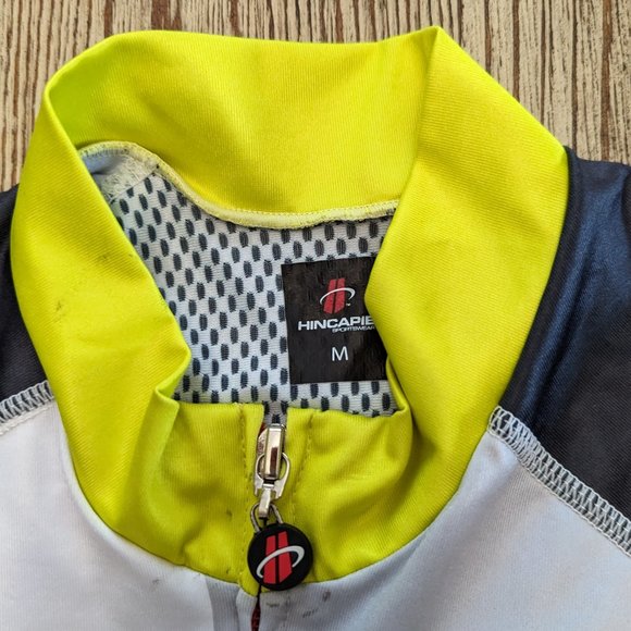 HINCAPIE Lightweight Short Sleeve Jersey Set Men's Medium in White, Gray, Yellow - Picture 4 of 6